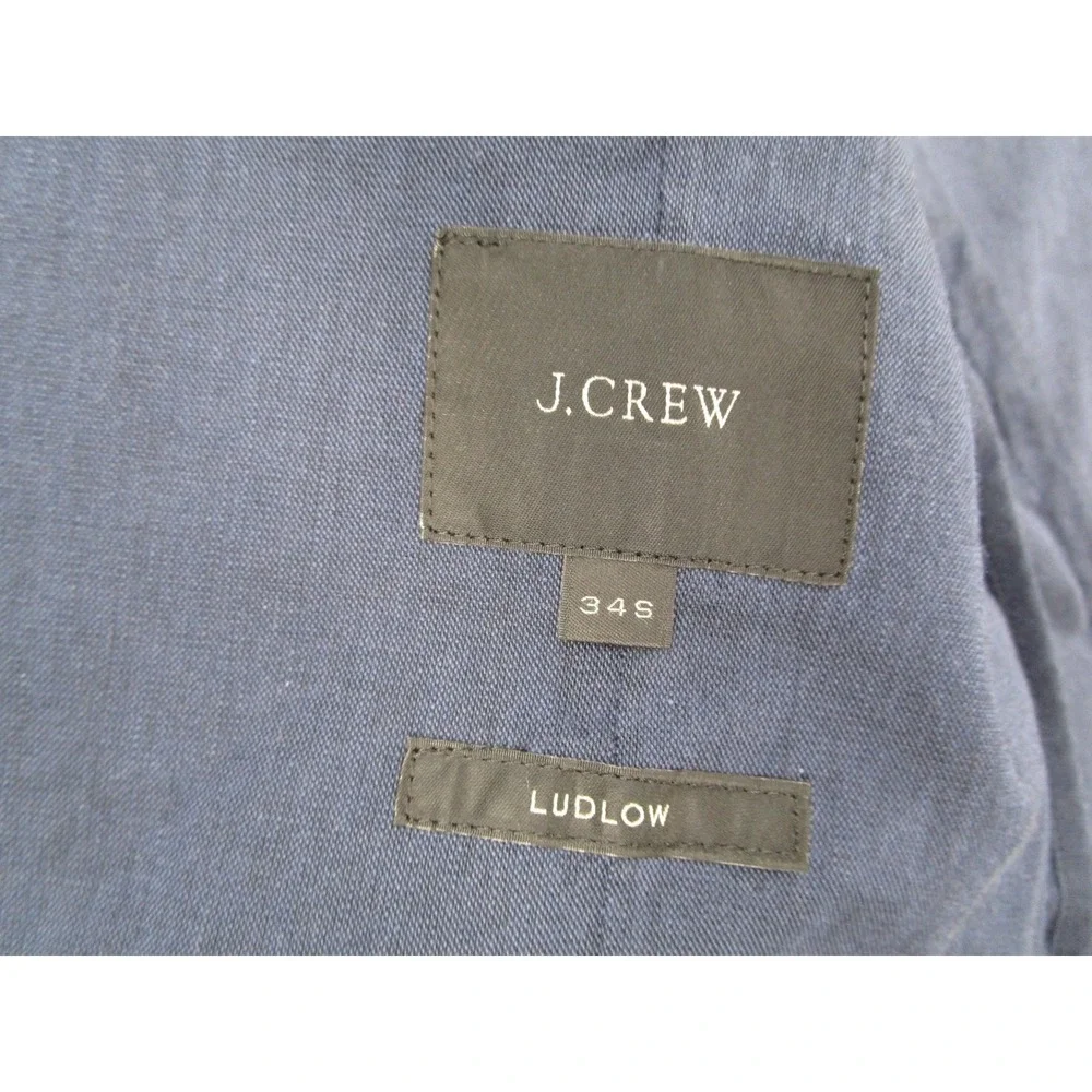 J.Crew Ludlow Blazer Mens 34S Navy Blue Somelos Stretch Cotton Jacket G0532